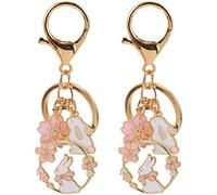 Theaque Lot de 2 porte-clés japonais en forme de lapin Kawaii en fleur de cerisier