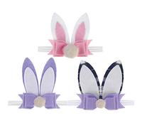 Theaque Lot de 3 bandeaux élastiques à oreilles de lapin pour tout-petits
