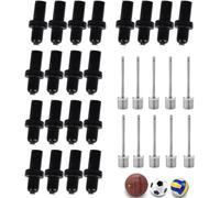 Theaque Lot de 30 aiguilles de pompe de basket-ball, adaptateur d'aiguille de gonflage pour valve de gonflage, kit de remplacement pour ballon de football, de sport, de volley-ball, rugby, match de
