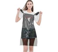 Theaque Tablier de barbier Transparent pour coiffeur Tablier de travail réglable à sangles croisées pour Femmes et Hommes