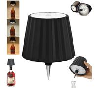 Theaque Tête lumineuse sans fil pour bouteille de vin, lampe LED portable sans fil avec 3 modes d'intensité lumineuse, contrôle tactile rechargeable pour n'importe quelle bouteille (noir B)