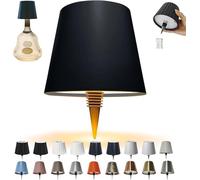 Theaque Tête lumineuse sans fil pour bouteille de vin, lampe LED portable sans fil avec 3 modes d'intensité de la lumière, contrôle tactile rechargeable pour n'importe quelle bouteille (noir A)