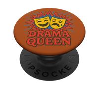 Theater Drama Queen Masques Comédie et Tragédie Visage Design PopSockets PopGrip Adhésif