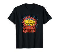 Theater Drama Queen Masques Comédie et Tragédie Visage Design T-Shirt