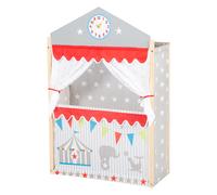 Théâtre De Marionnettes En Bois Et Tissu Roba - Rideaux Et Horloge À Aiguilles Mobiles