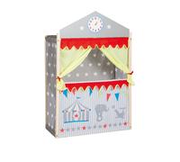Théâtre de Marionnettes pour Enfant en Bois et Tissu Étoilé Gris - Monté sur ...