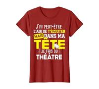 Théâtre Professeur Acteur Actrice Humour Citations Noël T-Shirt, Femme, Canneberge, 3XL
