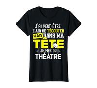 Théâtre Professeur Acteur Actrice Humour Citations Noël T-Shirt, Femme, Noir, S