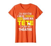 Théâtre Professeur Acteur Actrice Humour Citations Noël T-Shirt, Femme, Orange, XL