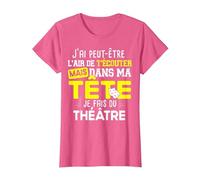 Théâtre Professeur Acteur Actrice Humour Citations Noël T-Shirt, Femme, Rose Chiné, XXL