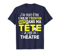 Théâtre Professeur Acteur Actrice Humour Citations Noël T-Shirt, Homme, Bleu Marine, 3XL