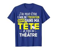 Théâtre Professeur Acteur Actrice Humour Citations Noël T-Shirt, Homme, Bleu Royal, S