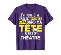 Théâtre Professeur Acteur Actrice Humour Citations Noël T-Shirt, Homme, Violet, XXL