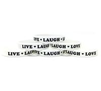 TheAwristocrat Lot de 6 bracelets inspirants en silicone avec cœurs Live Laugh Love
