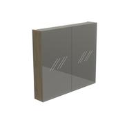 Thebalux armoire de toilette modèle D 80x70 2x porte 2x étagère interrupteur/prise inclus éclairage LED indirect en partie inférieure sans lampe rapportée blanc brillant 5TY80008HW