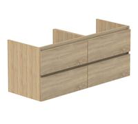 Thebalux Beat 45 Ensemble meuble de salle de bains - 120x62x45cm - 4 tiroirs - lavabo en céramique - cuve à droite - 1 trou de robinet - blanc brillant - noyer SW1137160/SW823386