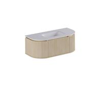Thebalux Epoque Ensemble de meuble - 120x54x41.5cm - 1 tiroir - 2 portes - sans poignée - lavabo Corian - au centre - sans trou de robinet - Placage Blanc SEP1200B