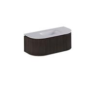 Thebalux Epoque Ensemble de meuble de salle de bain - 120x54x41.5cm - 1 tiroir - 2 portes - sans poignée - lavabo Corian - au centre - sans trou de robinet - Placage Chocolat SEP1200C