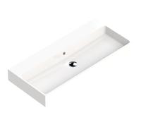 Thebalux lavabo quadro 100cm céramique 1x cuve sans trou de robinet 3QU100013KW