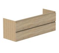 Thebalux meuble bas pour 2x évacuation / 2x vasque, Beat 45, 2x tiroir en applique, 2x liste de prise en bois de la couleur du meuble 1BE140040SQ