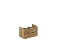 Thebalux meuble sous lavabo type 1 80 cm 2x tiroir sans poignée 2x bandeau en bois 1x découpe incl. kit siphon blanc 1TY80039SQ