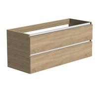 Thebalux onderkast type1 120cm 2x lade greeploos 2x aluminium greeplijst 1x uitsparing tbv wastafel Quadro Cube en Soft incl witte sifonset 1TY120033NE