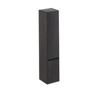 Thebalux Sunny Colonne haute - 35x35x165cm - 2 portes - ouverture à droite - sans poignées - coins arrondis - Placage bois - Chocolate (anthracite) SUHKRCH