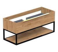 Thebalux Type meuble bas 120x45x50cm 1x découpe poignée rapportée laiton 1 tiroir softclose poignée standard MDF/panneau de particules/métal chêne navarro 1TY120436NA-NM