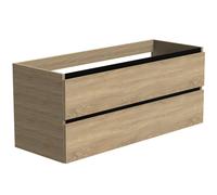 Thebalux Type meuble bas 120x45x50cm 2 découpes profil de préhension noir mat 2 tiroirs softclose Sans poignée MDF/panneau de particules mat anthracite 1TY120149MA