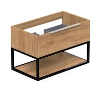 Thebalux Type Meuble sous vasque 80x45x50cm poignée inox 1 tiroir softclose MDF Congo brown texture 1TY80436CB-NR