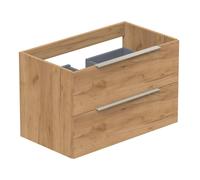 Thebalux Type Meuble sous vasque 80x45x50cm poignée inox 2 tiroirs softclose MDF Congo brown texture 1TY80170CB-NR