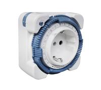 Theben 0260833 Safety-Plus - Minuteur analogique - Prise de courant analogique - Minuterie analogique - Avec programme quotidien - Protection de contact accrue - 230 V CA