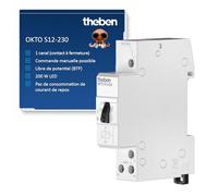 Theben Télérupteur électromécanique OKTO S12-230 230V Rail DIN 1 NO LED 200W Contrôle de la lumière