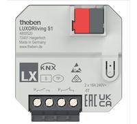 Theben 4800520 LUXORliving S1 I Actionneur de commutation encastré simple I 2 entrées binaires pour contacts libres de potentiel I Pour système Smart Home KNX LUXORliving