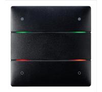 Theben 4801414 I LUXORliving iON4 BK I Capteur tactile à 4 boutons en noir I Pour le système Smart Home KNX LUXORliving I Capteur de température intégré I Interrupteur I Allumage/Dimmmage/Volet