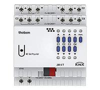 Theben 4940250 JM 4 T KNX Actionneur de stores 4 volets de la série FIX 2 I 4 canaux I commande de stores, volets roulants, protections solaires, brise-vue et lanterneaux I 4TE I Rail DIN I rail oméga