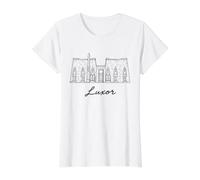 Thèbes Egypte Karnak Nil Obélisque Temples Pharaon Histoire T-Shirt Graphique avec Valeur, Femme, Blanc, XS