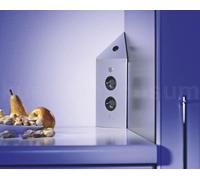 Thebo Prise d'angle 17596/200/2C Acier inoxydable double STS 3007-2C avec interrupteur