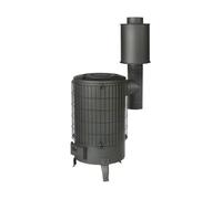 Theca no. 4 Poêle avec Grille et Tube Noir 110 mm