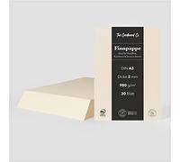 TheCardboardCo Lot de 30 feuilles de carton finn, 2 mm (980 g/m²), format A3 (297 x 420 mm), pour le modélisme, le laminage et le bricolage créatif, blanc naturel