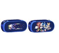 TheCartoonWorld Trousse ovale en sac d'école - SONIC DEUX, Sonic E Friends, Trousse
