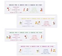 TheClover Mahjong Line Finder Cocktail Lot de 4 lecteurs de ligne de cartes Mahjong 15 x 5 cm, guide de stratégie pour jeux, fêtes, voyages, idées cadeaux Mahjong