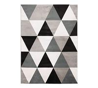 Thedecofactory GEO Scandi - Tapis Toucher laineux Motif Triangles Noir 120x170