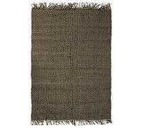 Thedecofactory INDI Jute - Tapis en Jute et Coton Noir 120x170