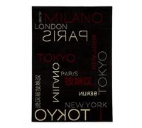Thedecofactory MASSAI - Tapis imprimé Grandes Villes Noir 160x230