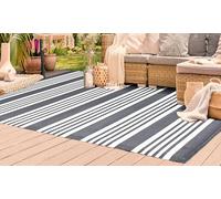 Thedecofactory Tapis d'extérieur à Rayures Gris 180x240
