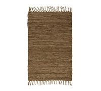 Thedecofactory Tapis en Cuir tressé Taupe 60x90