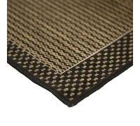 Thedecofactory Tapis tissé Cadre Noir, carrés et Rayures Noir et Marron 60x110