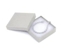 TheDisplayGuys Lot de 100 boîtes à bijoux en carton avec inserts Gris mat | Dimensions : 83,8 x 8,9 x 2,5 cm, couvercles, rembourrage en coton, papier kraft, étui d'emballage en vrac, pour expédition