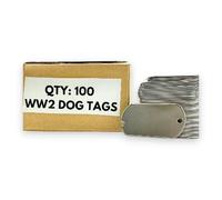 THEDOGTAGCO Lot de 100 étiquettes pour chien vintage de la Seconde Guerre mondiale, authentiques spécifications américaines avant 1965, design durable en acier inoxydable 304 pour collectionneurs et